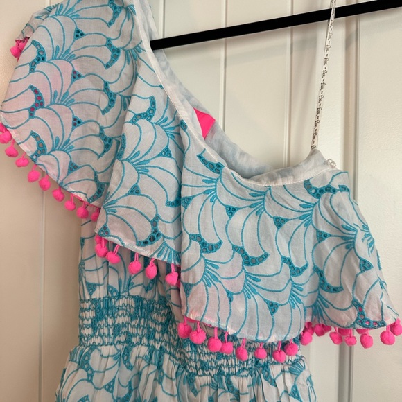 Blue and White NOT A KIDS Dress with Pink Accents - Picture 4 of 7